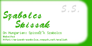 szabolcs spissak business card